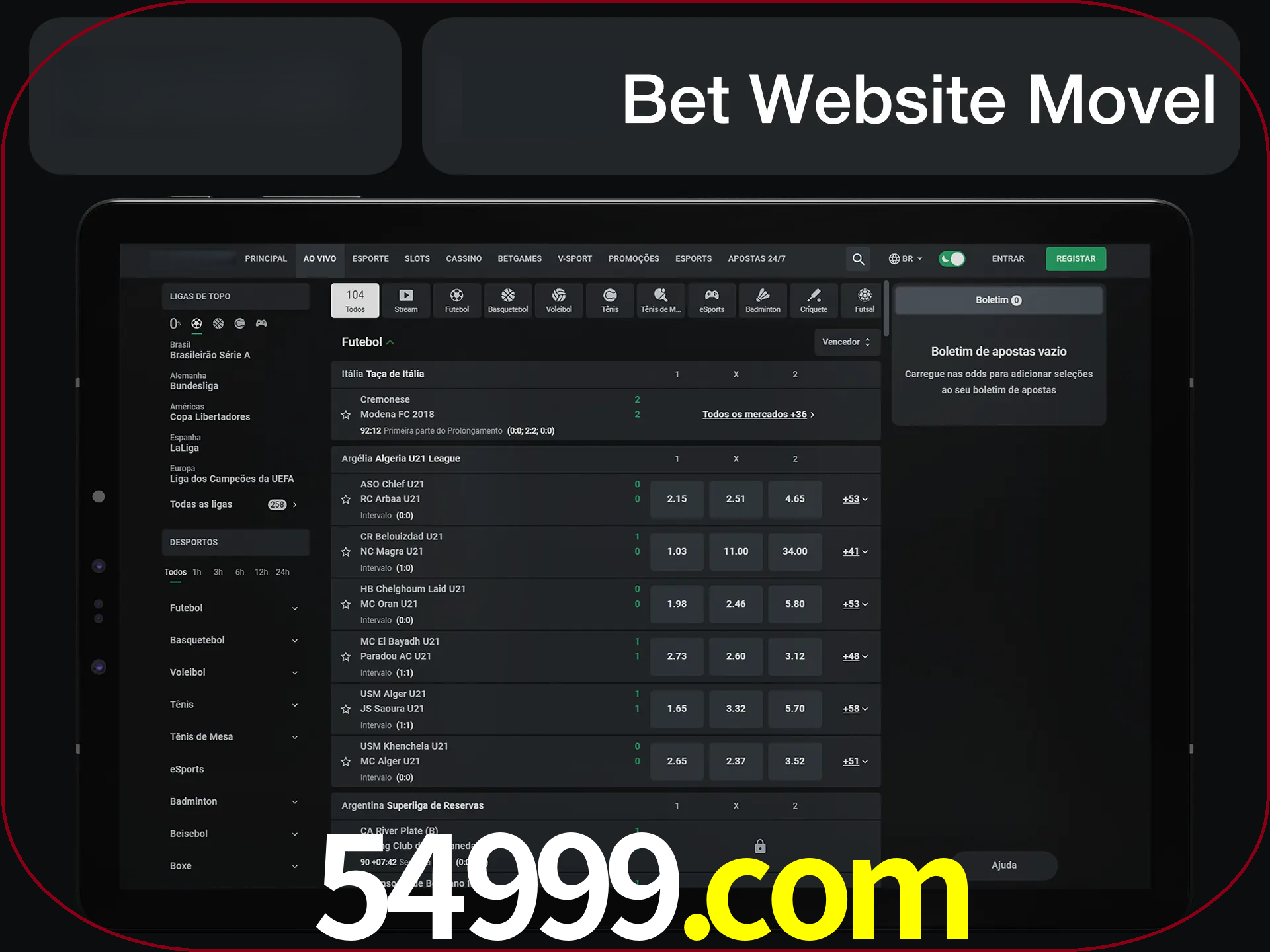 Use nosso website em qualquer dispositivo.
